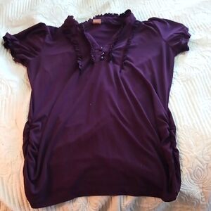 Purple 💜 ruffle short sleeve blouse